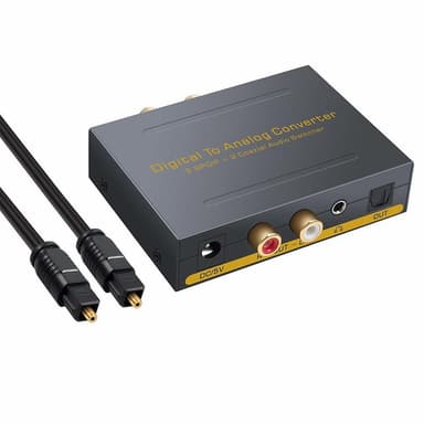 Digital til analog omformer - 2 Toslink / 2 koaksial til RCA R / L + 3,5 mm