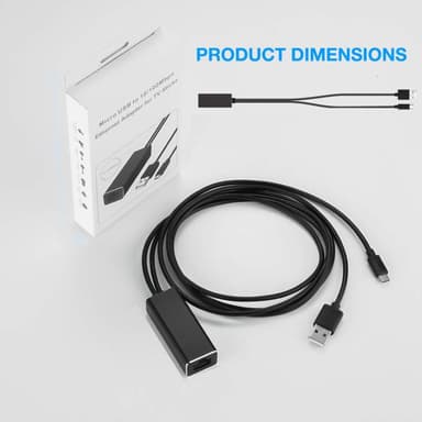 Micro USB til Ethernet-adapter 10/100 Mbps for mediaspillere