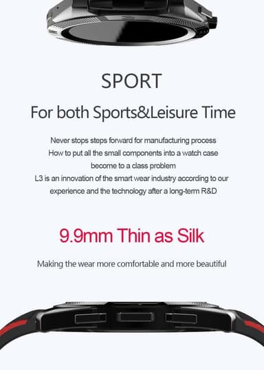 Smartwatch / sportsklokke med Bluetooth - svart / blå