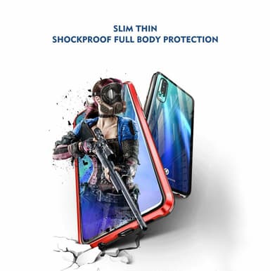 Huawei P30-deksel med skjermbeskytter Rød