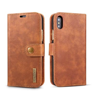 Mobiltelefon veske iPhone XS Max med magnetisk skall PU-lær - brun