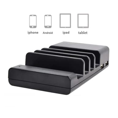 USB-ladestasjon for 4 enheter