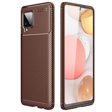 Karbon silikon Deksel Samsung Galaxy A42  - brun