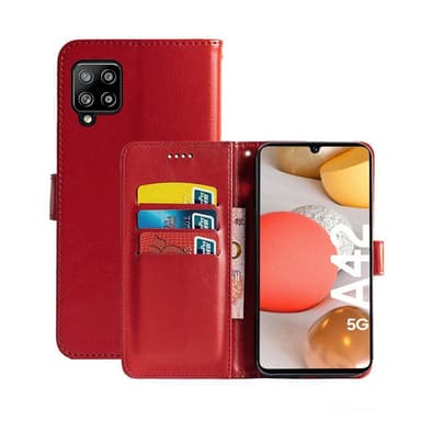 Lommebokdeksel 3-kort Samsung Galaxy A42  - RØD