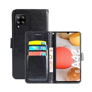 Lommebokdeksel 3-kort Samsung Galaxy A42  - Svart