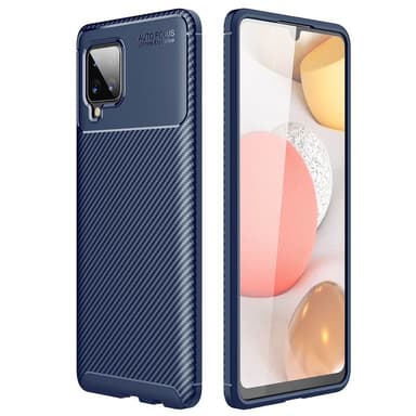 Karbon silikon Deksel Samsung Galaxy A42  - Blå