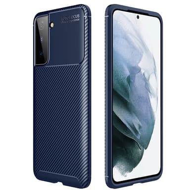 Karbon silikon Deksel Samsung Galaxy S21 Plus  - Blå