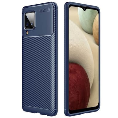 Karbon silikon Deksel Samsung Galaxy A12  - Blå