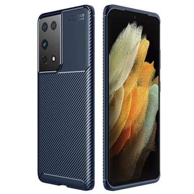 Karbon silikon Deksel Samsung Galaxy S21 Ultra  - Blå