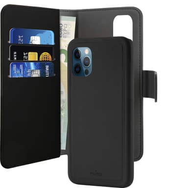 Puro 2-i-1 lommebokdeksel til iPhone 12 Pro Max (sort)