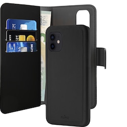 Puro 2-i-1 Wallet iPhone 12 / 12 Pro deksel (sort)