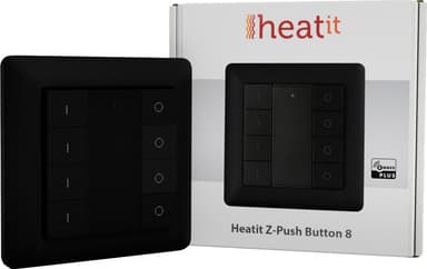 HeatIt Z-Push-bryter med 8 knapper (sort)