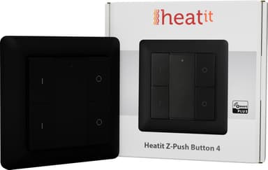 HeatIt Z-Push-bryter med 4 knapper (sort)