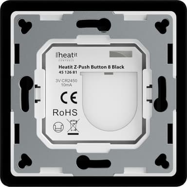 HeatIt Z-Push-bryter med 8 knapper (sort)
