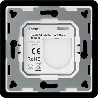 HeatIt Z-Push-bryter med 2 knapper (sort)