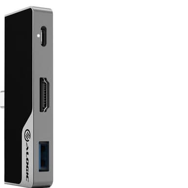 Alogic Nano Mini USB-C dockstasjon (stellargrå)