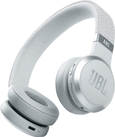 JBL LIVE 460NC trådløse on-ear hodetelefoner (hvit)