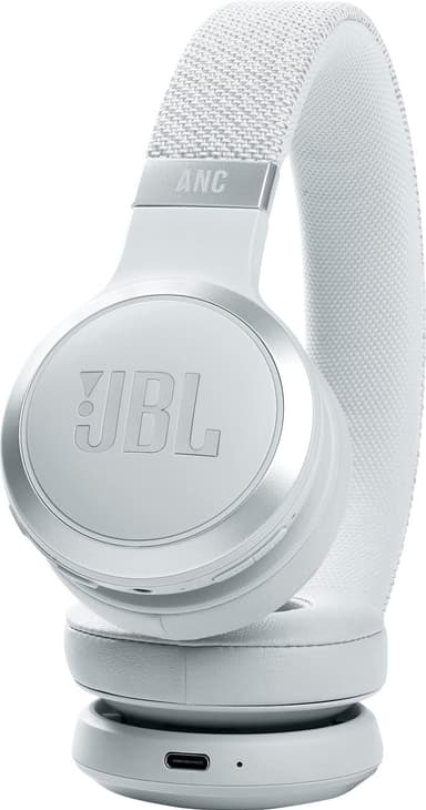 JBL LIVE 460NC trådløse on-ear hodetelefoner (hvit)