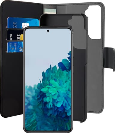 Puro 2-i-1 lommebokdeksel til Samsung Galaxy S21 Plus (sort)