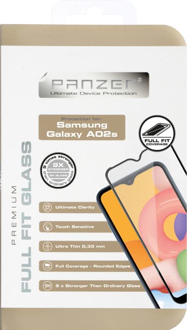 Panzer Full-Fit Samsung Galaxy A02s skjermbeskytter (sort)
