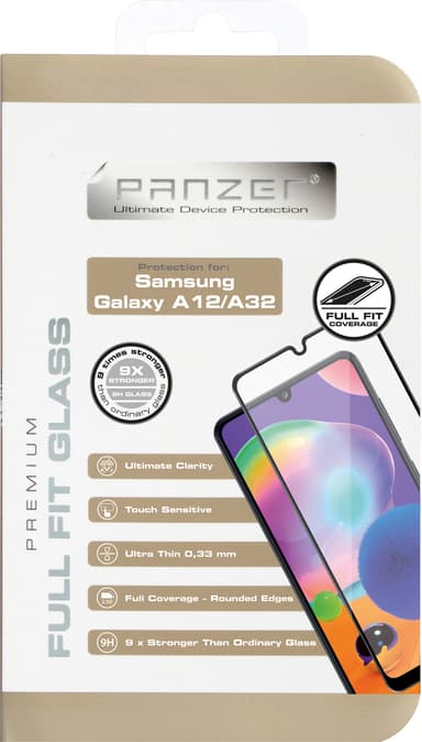 Panzer Full-Fit Samsung Galaxy A12/A13/A32/A04s skjermbeskytter (sort)