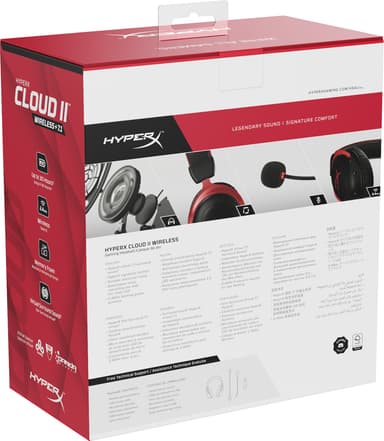 HyperX Cloud II Wireless gaming headset (sort/rød)