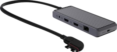 Unisynk 10 Port Dual Screen Hub adapter for Mac (stellargrå)