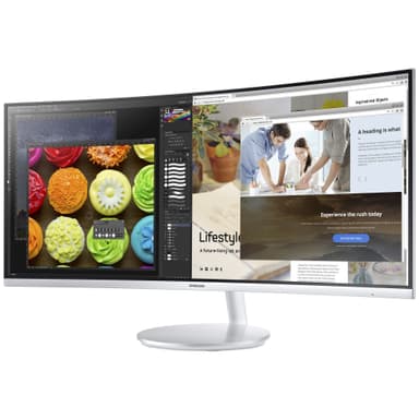 Samsung C34F791 buet 34" skjerm (hvit/sølv)