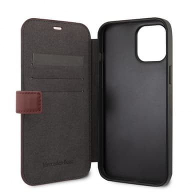 Mercedes Benz iPhone 12/iPhone 12 Pro Etui Logo Perforert Rød