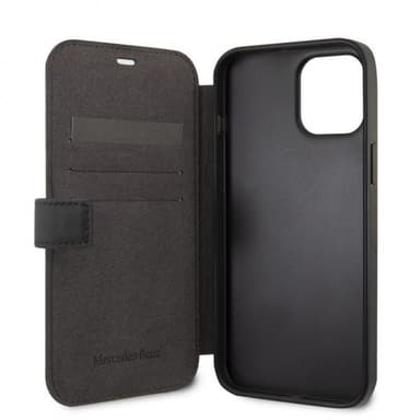 Mercedes Benz iPhone 12 Pro Max Etui Logo Perforert Svart
