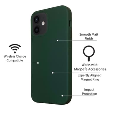 Silikondeksel designet for å fungere med MagSafe til iPhone 12 - Green