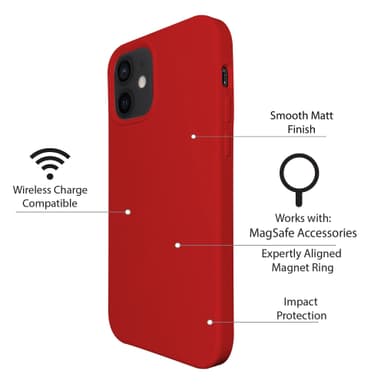 Silikondeksel designet for å fungere med MagSafe til iPhone 12 mini - Red