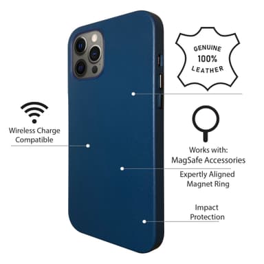 Skinndeksel designet for å fungere med MagSafe til iPhone 12 Pro - Blue