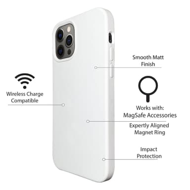Silikondeksel designet for å fungere med MagSafe til iPhone 12 Pro - White