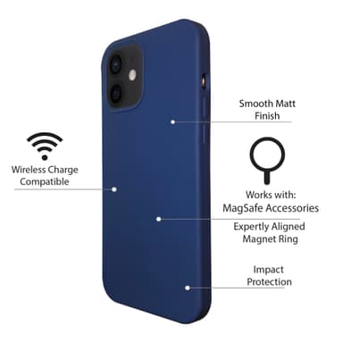 Silikondeksel designet for å fungere med MagSafe til iPhone 12 - Blue