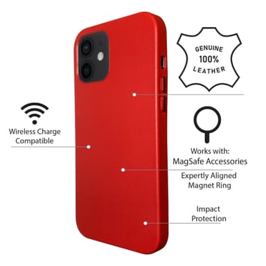 Skinndeksel designet for å fungere med MagSafe til iPhone 12 - Red