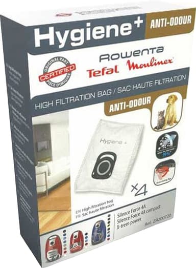 Rowenta Hygiene+ lukthemmende støvsugerposer ZR200720 (4-pakning)