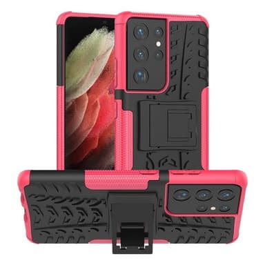 Støtsikker deksel med stativ Samsung Galaxy S21 Ultra  - Rosa