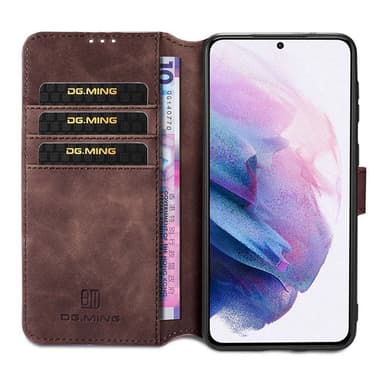 DG-Ming mobil lommebok 3-kort Samsung Galaxy S21 Plus  - Kaffe