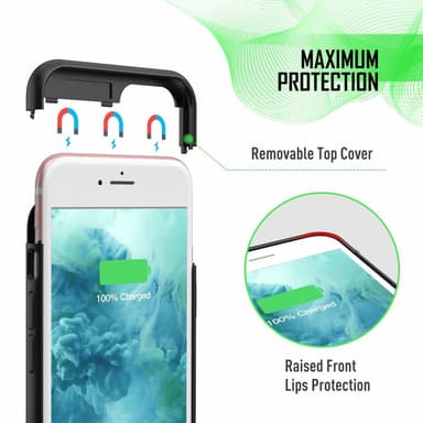 iPhone 6P Plus / 6S Plus / 7 Plus / 8 Plus batterideksel 5500 mAh Svart