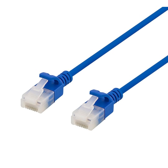 U/UTP Cat6a patch cable, slim, 3.5mm diameter, 3m, blue
