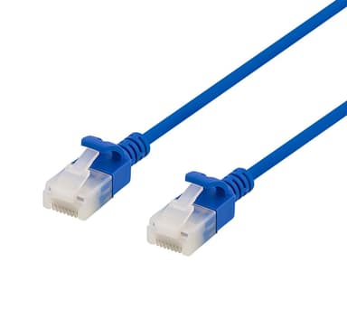 U/UTP Cat6a patch cable, slim, 3.5mm diameter, 3m, blue