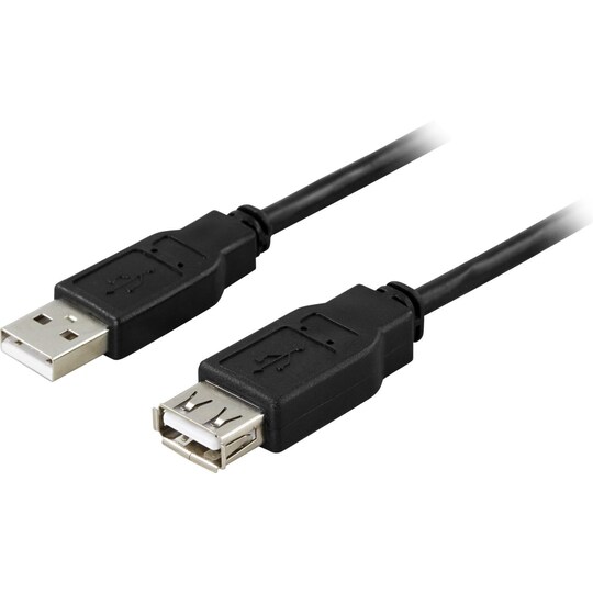 DELTACO USB 2.0-kabel Type A hann - Type A hunn 1m, svart