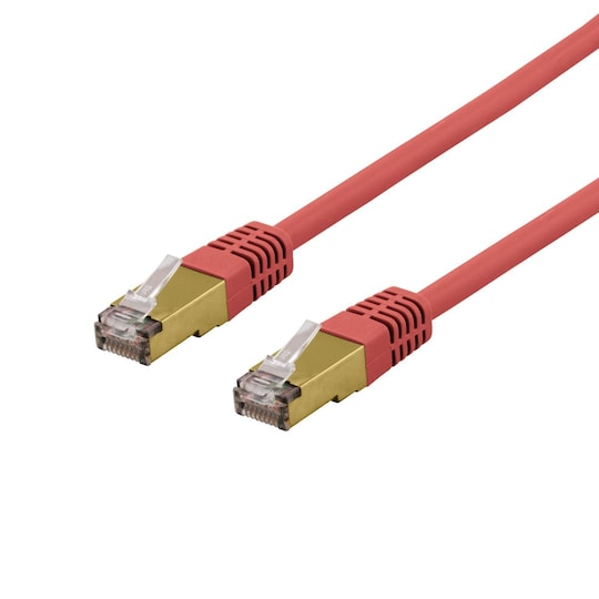 deltaco S/FTP Cat6a patch cable 1m 500MHz Deltacertified LSZH red