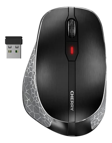 CHERRY MW 8 ergonomisk mus, oppladbart batteri, BT + RF-tilkobling