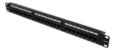 UTP patch panel 24xRJ45 Cat6 Krone blocks 1U 19"" labels