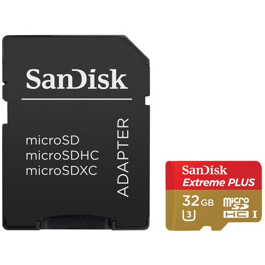 SanDisk Extreme Plus Micro SD-kort 32 GB