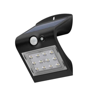 Svart Solcellelampe med bevegelsesensor - 1,5w