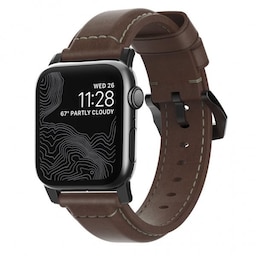 NOMAD Apple Watch 42/44mm/Apple Watch Ultra Armbånd Traditional Strap Svart/Rustic Brown