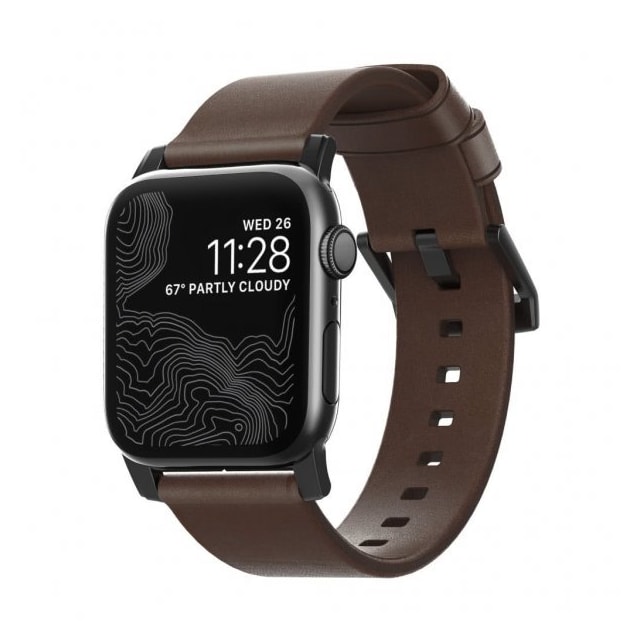 NOMAD Apple Watch 42/44mm/Apple Watch Ultra Armbånd Modern Strap Svart/Rustic Brown